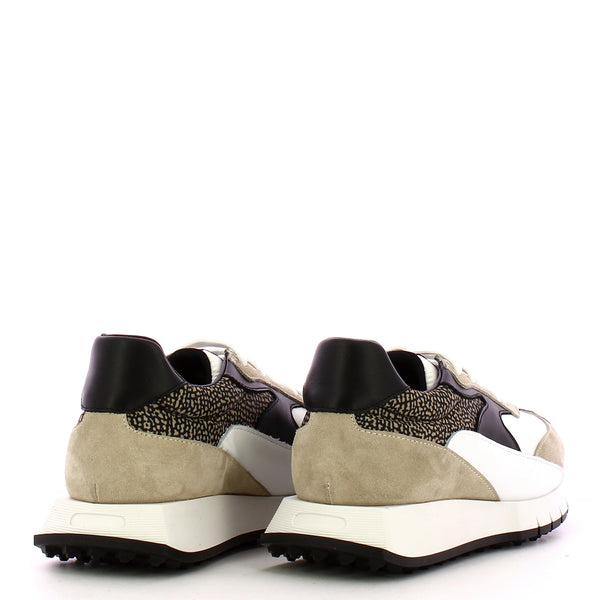 Borbonese - sneakers beige bianco op naturale 6da960cg2 | Italystation.com Shop Now at italystation.com