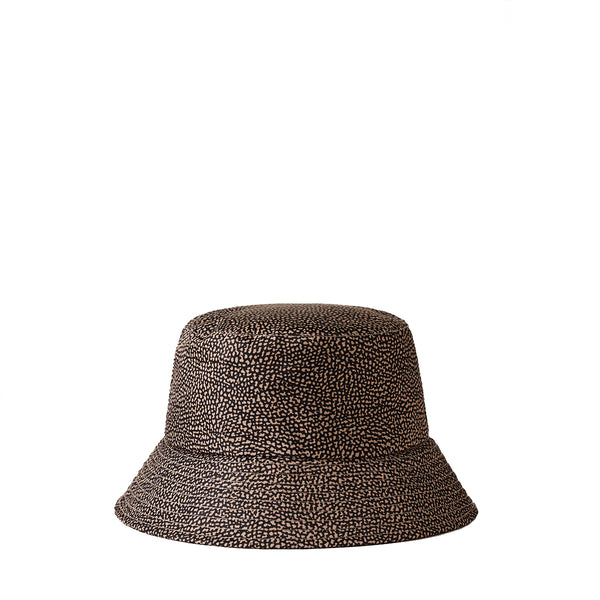 Borbonese - OP Naturale Nero fabric Bucket Hat - 6DP095X95 - OP/NATURALE/NERO