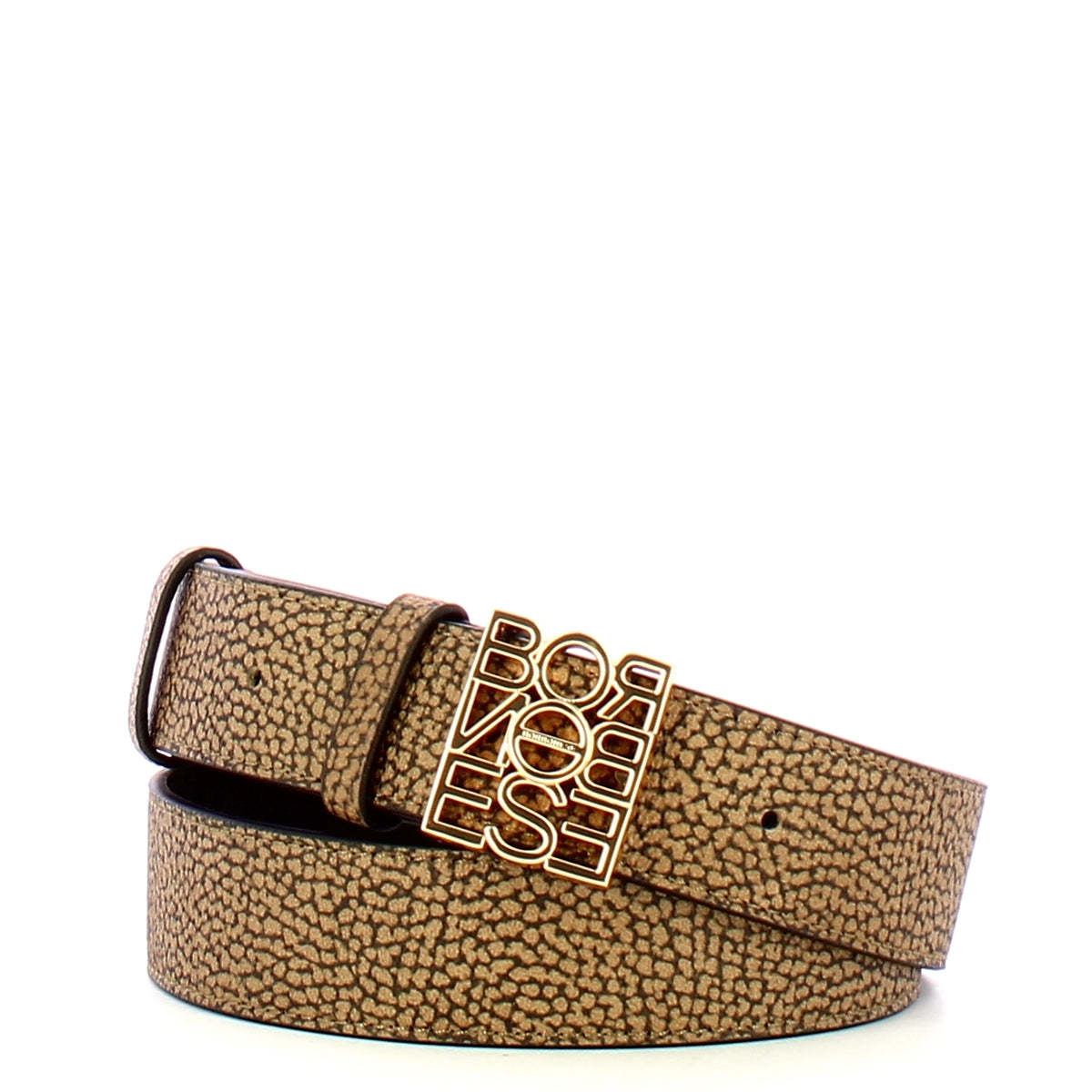 Borbonese - cintura logo lettering op naturale nero 901040 | Italystation.com Shop Now at italystation.com