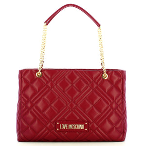 Love Moschino - Borsa a spalla Geometric Quilted Vino - JC4145PP1L - VINO