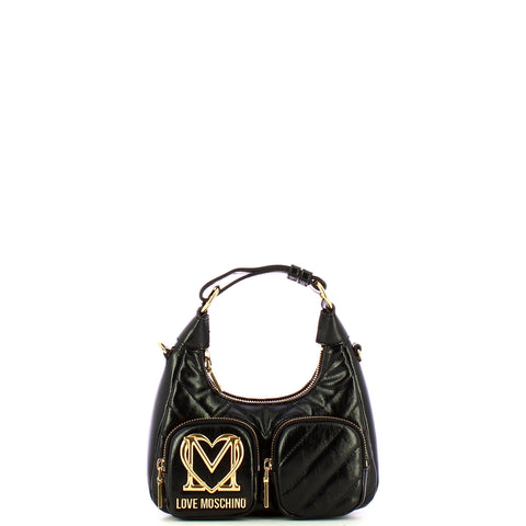 Love Moschino - Sottospalla Quilted Obliquo Nero JC432 | Italystation.com Shop Now at italystation.com
