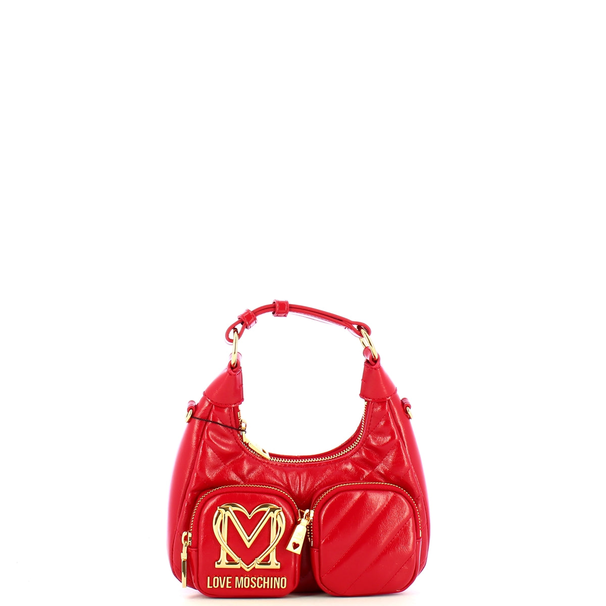 Love Moschino - Sottospalla Quilted Obliquo Rosso JC43 | Italystation.com Shop Now at italystation.com