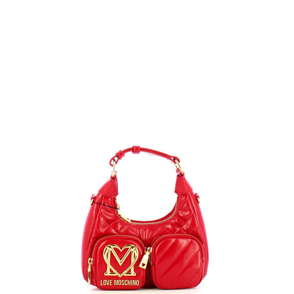 Love Moschino - Sottospalla Quilted Obliquo Rosso JC43 | Italystation.com Shop Now at italystation.com