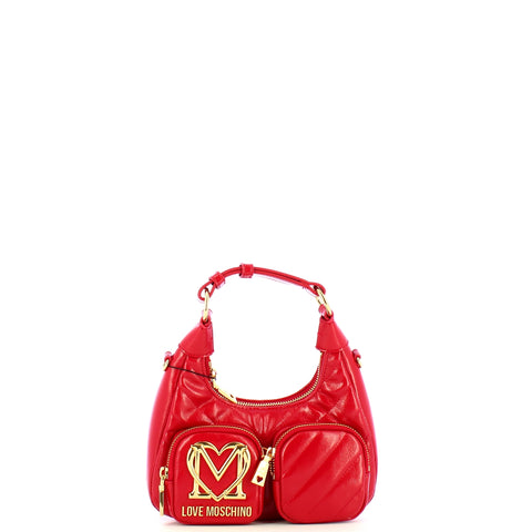 Love Moschino - Sottospalla Quilted Obliquo Rosso JC43 | Italystation.com Shop Now at italystation.com