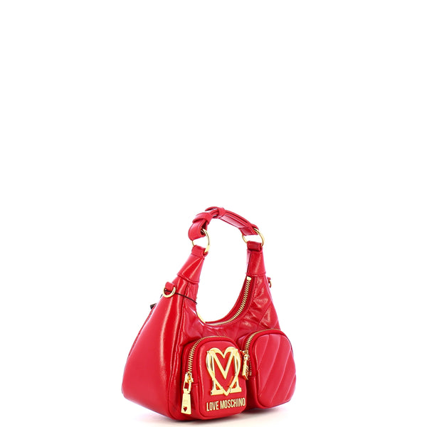 Love Moschino - Sottospalla Quilted Obliquo Rosso JC43 | Italystation.com Shop Now at italystation.com