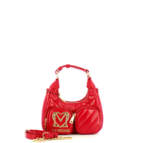 Love Moschino - Sottospalla Quilted Obliquo Rosso JC43 | Italystation.com Shop Now at italystation.com