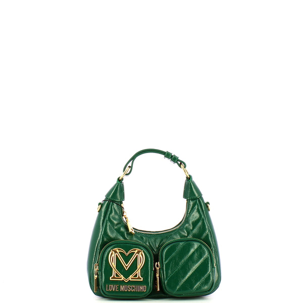 Love Moschino - Sottospalla Quilted Obliquo Verde JC43 | Italystation.com Shop Now at italystation.com