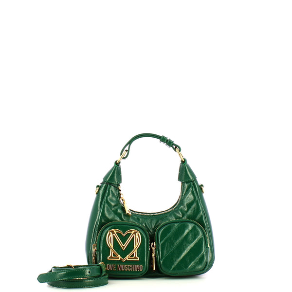 Love Moschino - Sottospalla Quilted Obliquo Verde JC43 | Italystation.com Shop Now at italystation.com