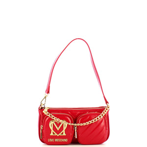Love Moschino - Sottospalla Quilted Obliquo Rosso JC43 | Italystation.com Shop Now at italystation.com