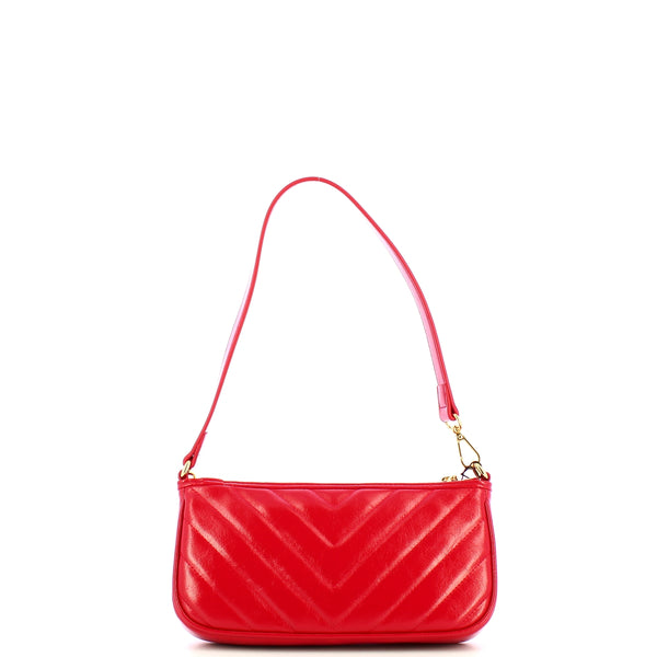 Love Moschino - Sottospalla Quilted Obliquo Rosso JC43 | Italystation.com Shop Now at italystation.com