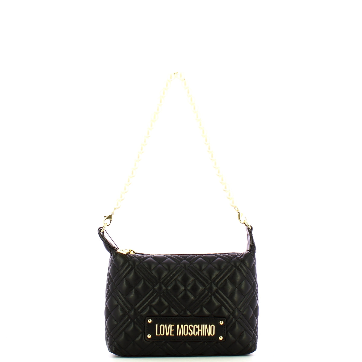 Love Moschino - Sottospalla Quilted Nero Galv. Oro JC4 | Italystation.com Shop Now at italystation.com