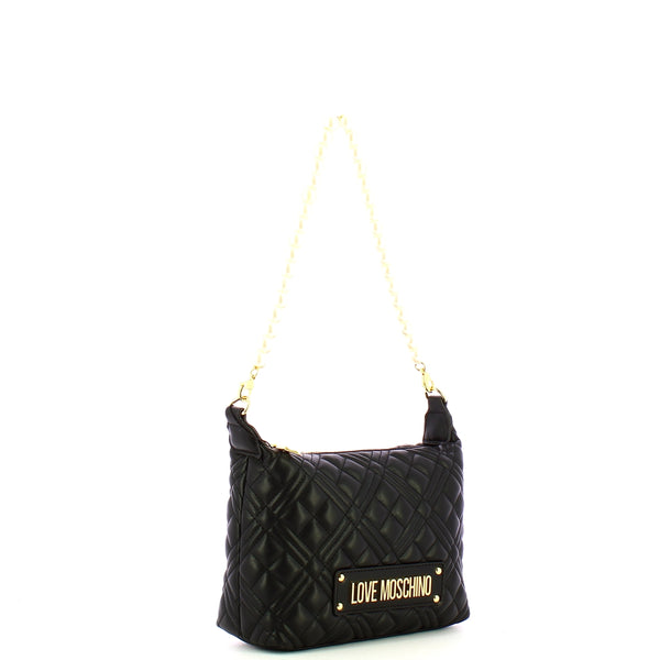 Love Moschino - Sottospalla Quilted Nero Galv. Oro JC4 | Italystation.com Shop Now at italystation.com