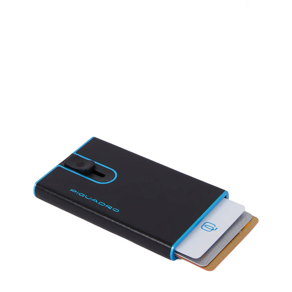 Piquadro - Porta Carte Sliding System Blue Square - PP4825B2BLR - NERO