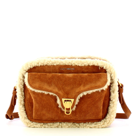 Coccinelle - Borsa a tracolla Beat Soft Eco Shearling Small Natural Cuir - R86150201 - NATURAL/CUIR