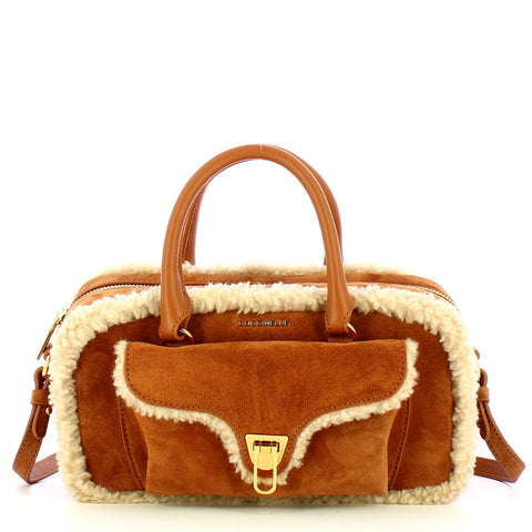 Coccinelle - Borsa a mano Beat Soft Eco Shearling Medium Natural Cuir - R86180401 - NATURAL/CUIR