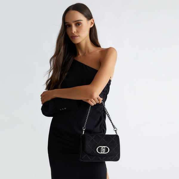 Liu Jo - Borsa a spalla con borchie Black - AF4224E0160 - BLACK | Italystation.com - Shop Now at italystation.com