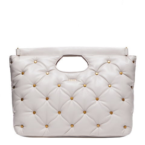 Liu Jo - Borsa a mano Glossy con borchie True Champagne - AF415 | Italystation.com - Shop Now at italystation.com