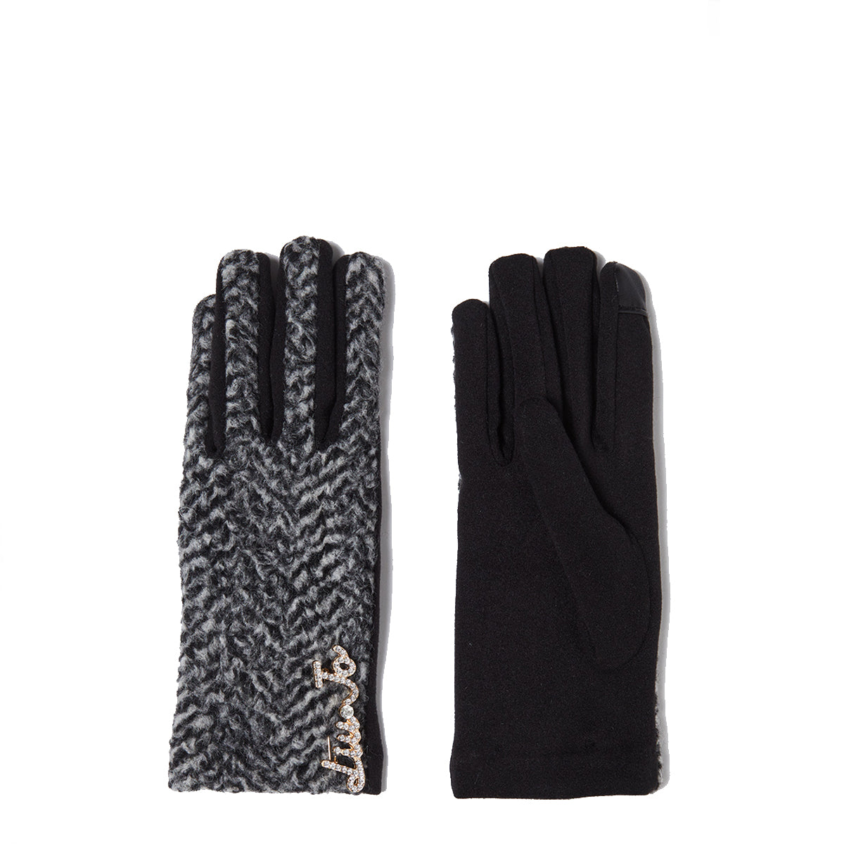 Liu Jo - Guanti con spilla Bianco Nero 2F4063T0300 BIANCO/N | Italystation.com Shop Now at italystation.com