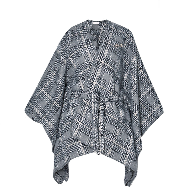 Liu Jo - Poncho Pied de Poule Grey Cloud 2F4024T0300 GREY/C | Italystation.com Shop Now at italystation.com