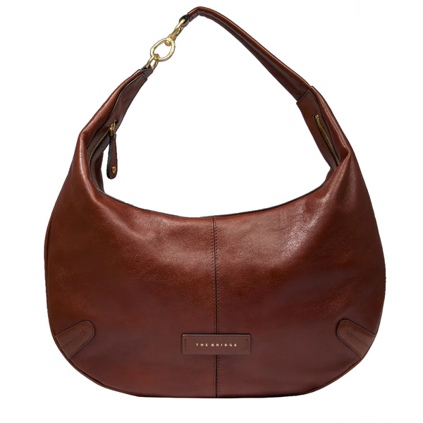 The Bridge - Hobo Bag Flavia Grande Marrone - 042234GZ - MARRONE/14/ORO