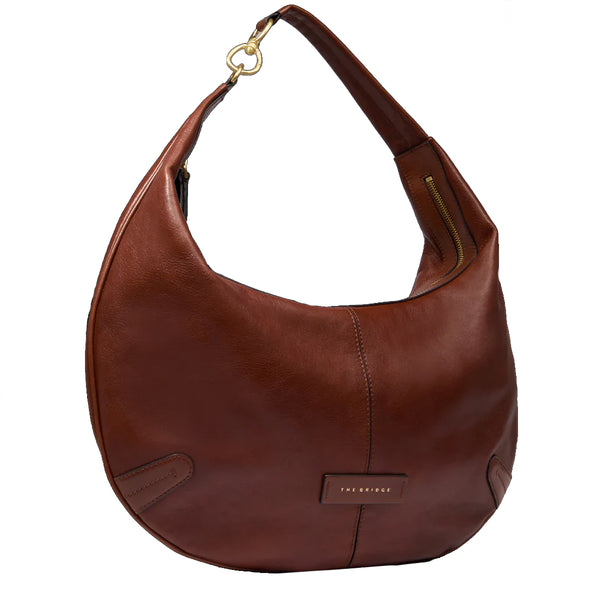 The Bridge - Hobo Bag Flavia Grande Marrone - 042234GZ - MARRONE/14/ORO