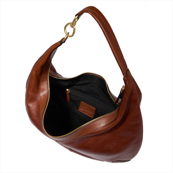 The Bridge - Hobo Bag Flavia Grande Marrone - 042234GZ - MARRONE/14/ORO