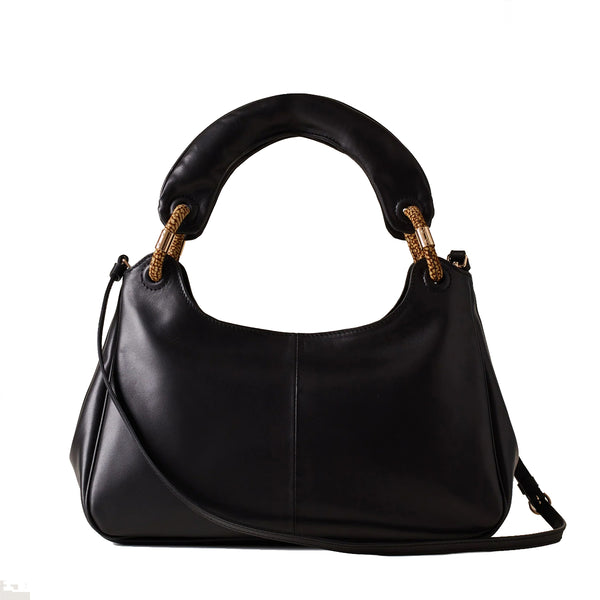 Borbonese - Borsa a mano in pelle Nero OP Naturale - 913944AR1 - NERO/OP/NATURALE