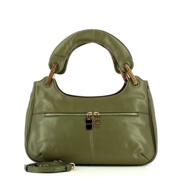 Borbonese - Borsa a mano in pelle Clay Grey OP Naturale - 913944AR1 - CLAY/GREY/OP/NATURALE