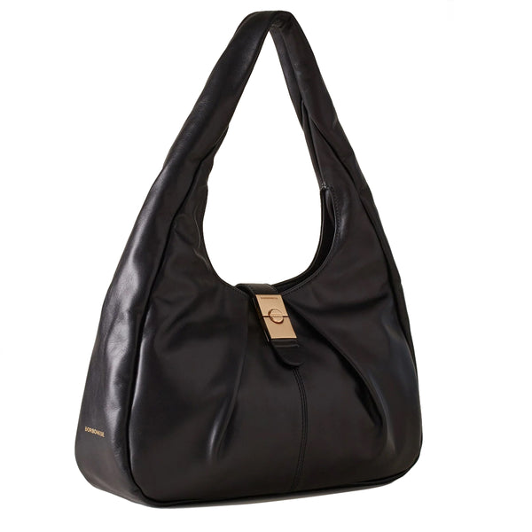 Borbonese - Hobo Bag Cortina Medium Nero - 923938AL6 - NERO