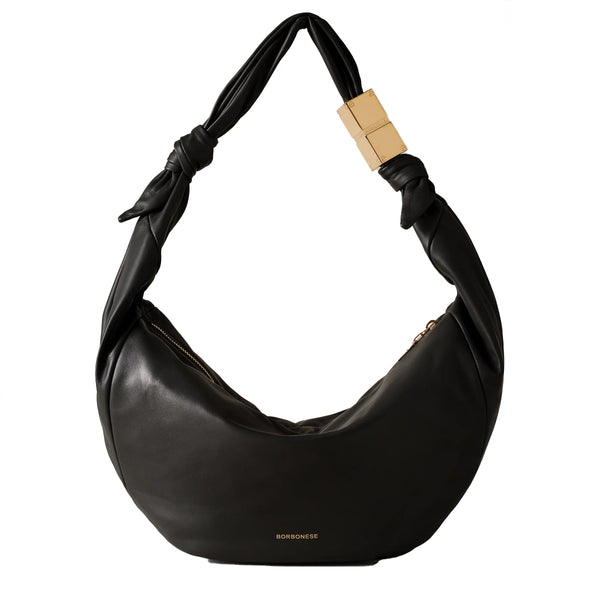 Borbonese - Hobo Bag Domino Medium Nero - 924028F29 - NERO