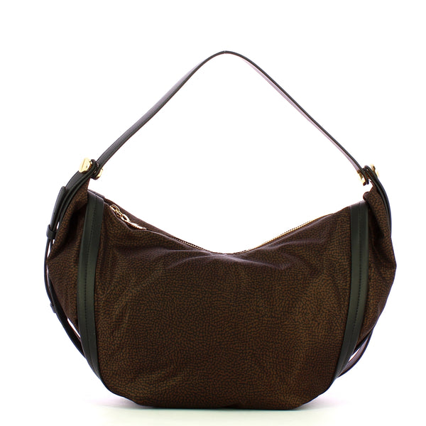 Borbonese - Hobo Bag New Orbit Medium Testa Moro Nero - 924175AH1 - TESTA/MORO/NERO