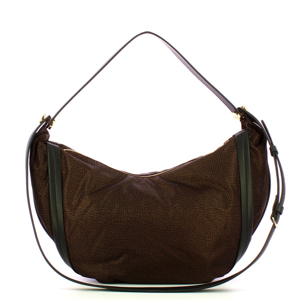 Borbonese - Hobo Bag New Orbit Medium Testa Moro Nero - 924175AH1 - TESTA/MORO/NERO