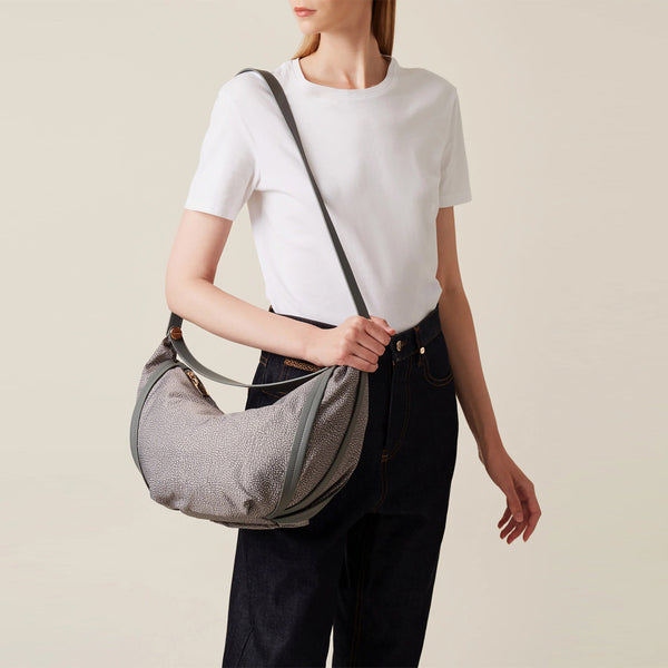 Borbonese - Hobo Bag New Orbit Medium Clay Grey - 924175AH1 - CLAY/GREY