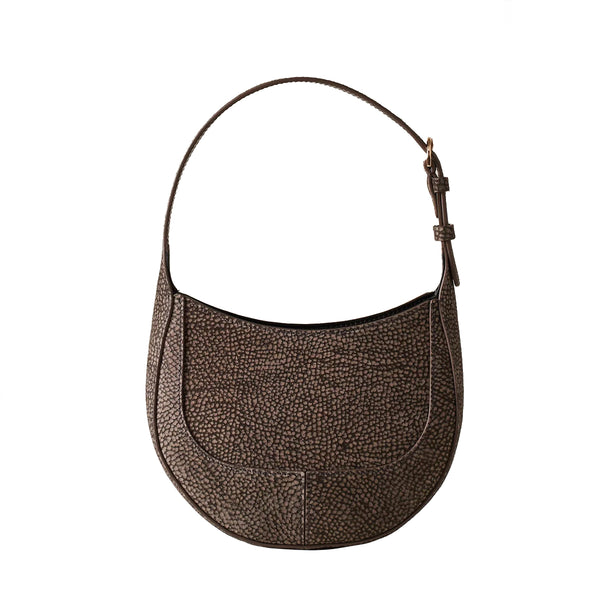 Borbonese - Mini Hobo Bag 110 in camoscio Clay Grey - 923047684 - CLAY/GREY