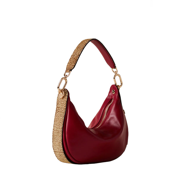 Borbonese - Hobo Bag Oyster Small Borgogna OP Naturale - 923737AR1 - BORGOGNA/OP/NATURALE