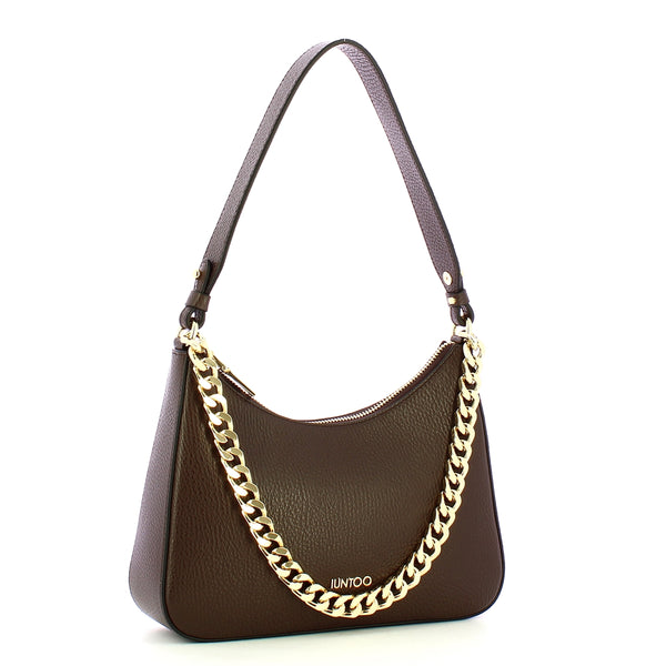 Iuntoo - saddle bag medium eleganza moro - 168110 - moro | Italystation.com - Shop Now at italystation.com