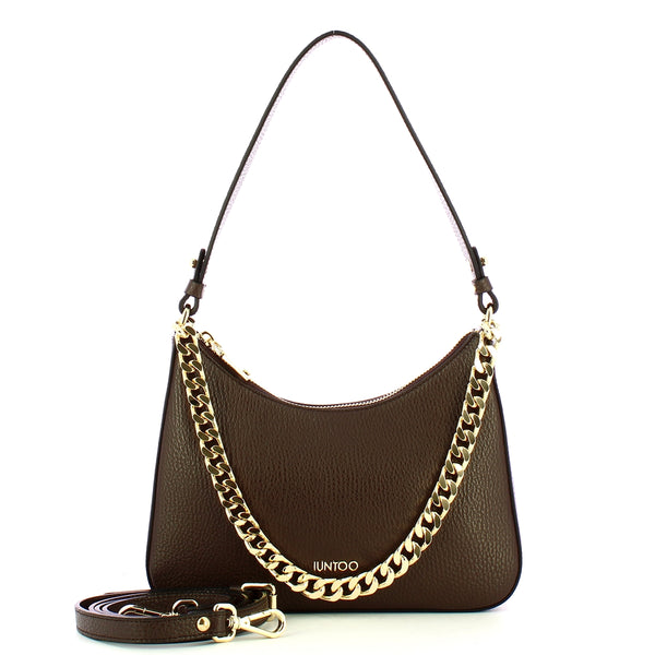 Iuntoo - saddle bag medium eleganza moro - 168110 - moro | Italystation.com - Shop Now at italystation.com