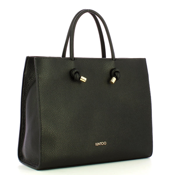 Iuntoo - borsa a mano grande nodo armonia nero - 168107 - nero | Italystation.com - Shop Now at italystation.com