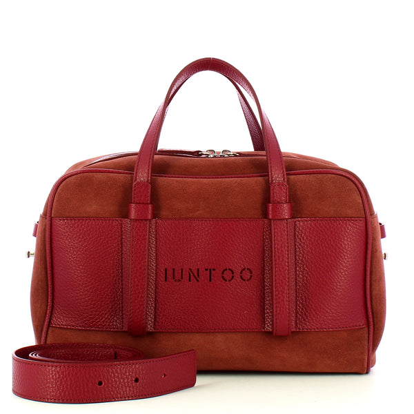 Iuntoo - bauletto piccolo camoscio bordeaux - 177003 - bordeaux | Italystation.com - Shop Now at italystation.com
