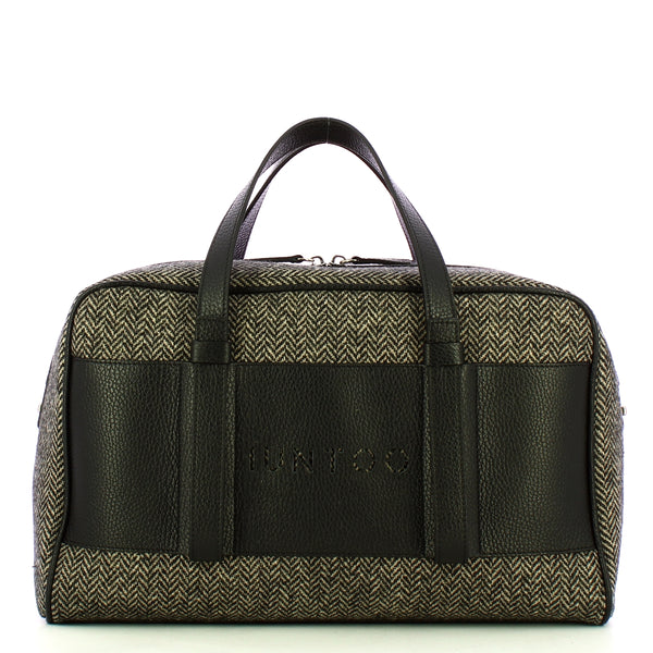 Iuntoo - bauletto grande spigato nero - 177001 - nero | Italystation.com - Shop Now at italystation.com