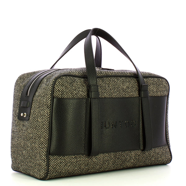 Iuntoo - bauletto grande spigato nero - 177001 - nero | Italystation.com - Shop Now at italystation.com