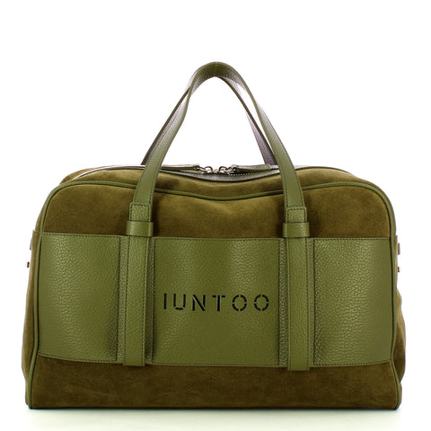 Iuntoo - bauletto grande camoscio verde - 177001 - verde | Italystation.com - Shop Now at italystation.com
