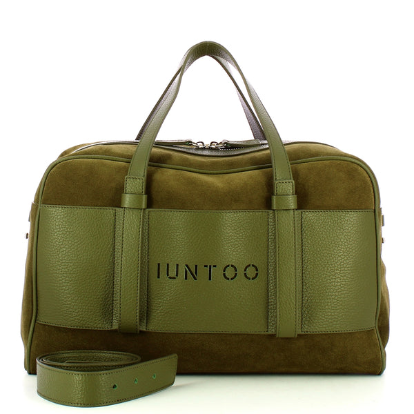 Iuntoo - bauletto grande camoscio verde - 177001 - verde | Italystation.com - Shop Now at italystation.com