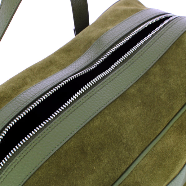 Iuntoo - bauletto grande camoscio verde - 177001 - verde | Italystation.com - Shop Now at italystation.com