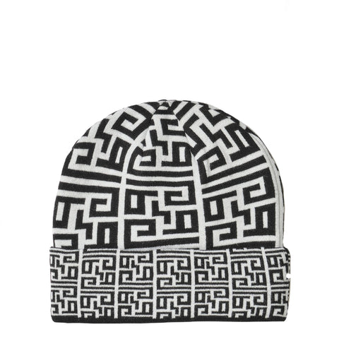 Ga��lle - Cuffia Jacquard Monogram Nero Offwhite GAACW01002 | Italystation.com Shop Now at italystation.com