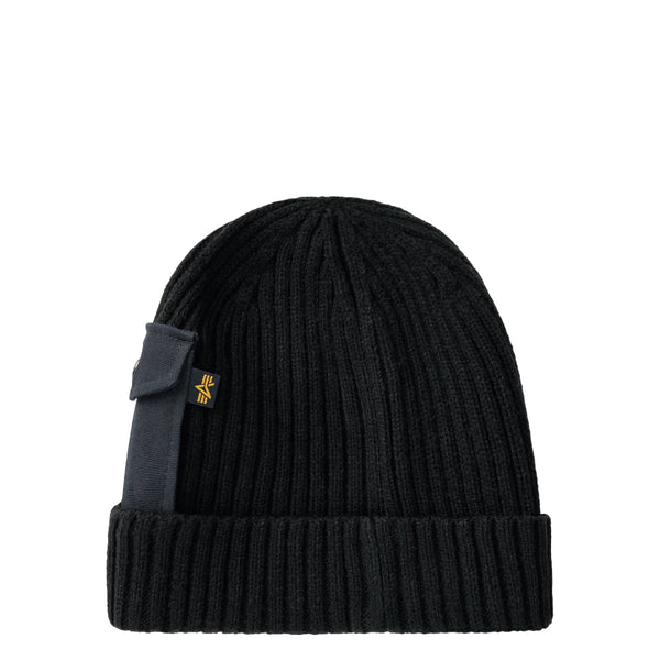 Alpha Industries - Cuffia Utility Beanie Black 1389 | Italystation.com Shop Now at italystation.com