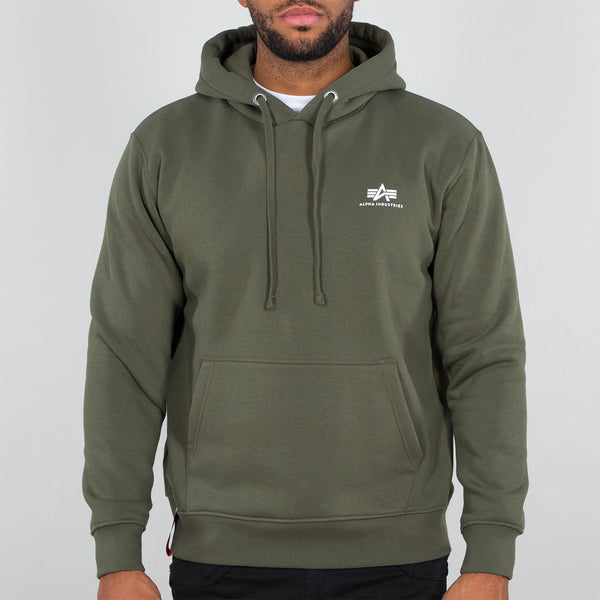 Alpha Industries industries - felpa basic hoody small logo dark | Italystation.com Shop Now at italystation.com