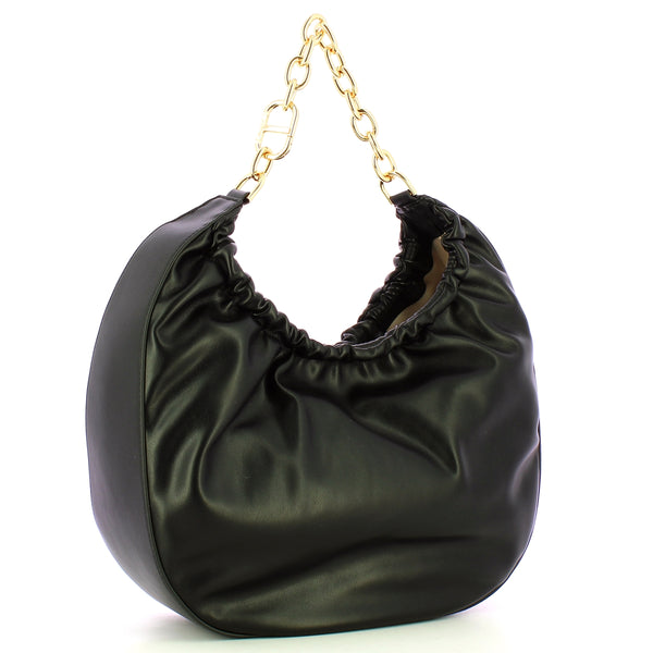 Twin Set Twin set - hobo bag croissant oval t nero - 242tb7221 - nero | Italystation.com - Shop Now at italystation.com
