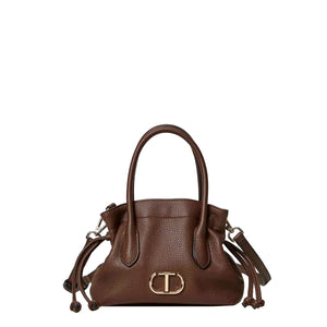Twinset - Oval T Coffee Chocolate Small Tote Bag - 242TD8231 - COFFEE/CHOCOLATE