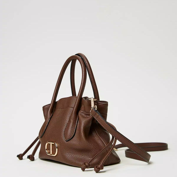 Twinset - Oval T Coffee Chocolate Small Tote Bag - 242TD8231 - COFFEE/CHOCOLATE